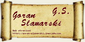 Goran Slamarski vizit kartica
